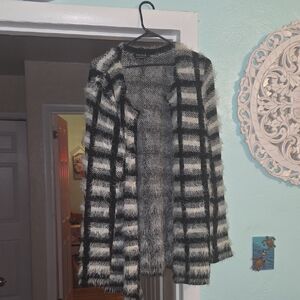 Stylish Black and White Striped Women's Sweater